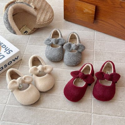 女童甜美玛丽珍毛毛鞋2025冬新款