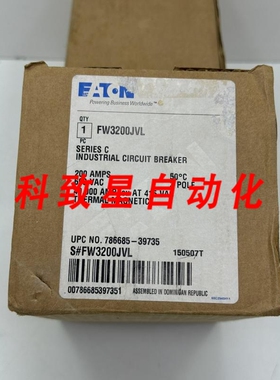 工业配件FW3200JVL 断路器 200A 690VAC 3P C 系列