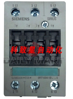 工业配件3RT1034-1BF40 3RT10341BF40 三极接触器 110VDC S2 15KW
