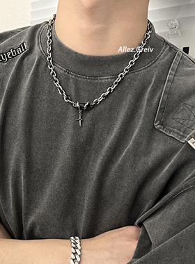 通体钢版星星缠绕钛钢项链男生潮高级感欧美街头嘻哈锁骨链网红款