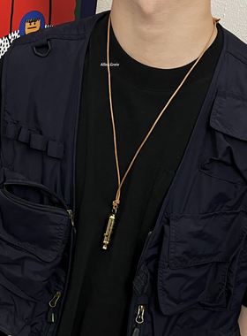 复古英式警哨可吹响钢制项链