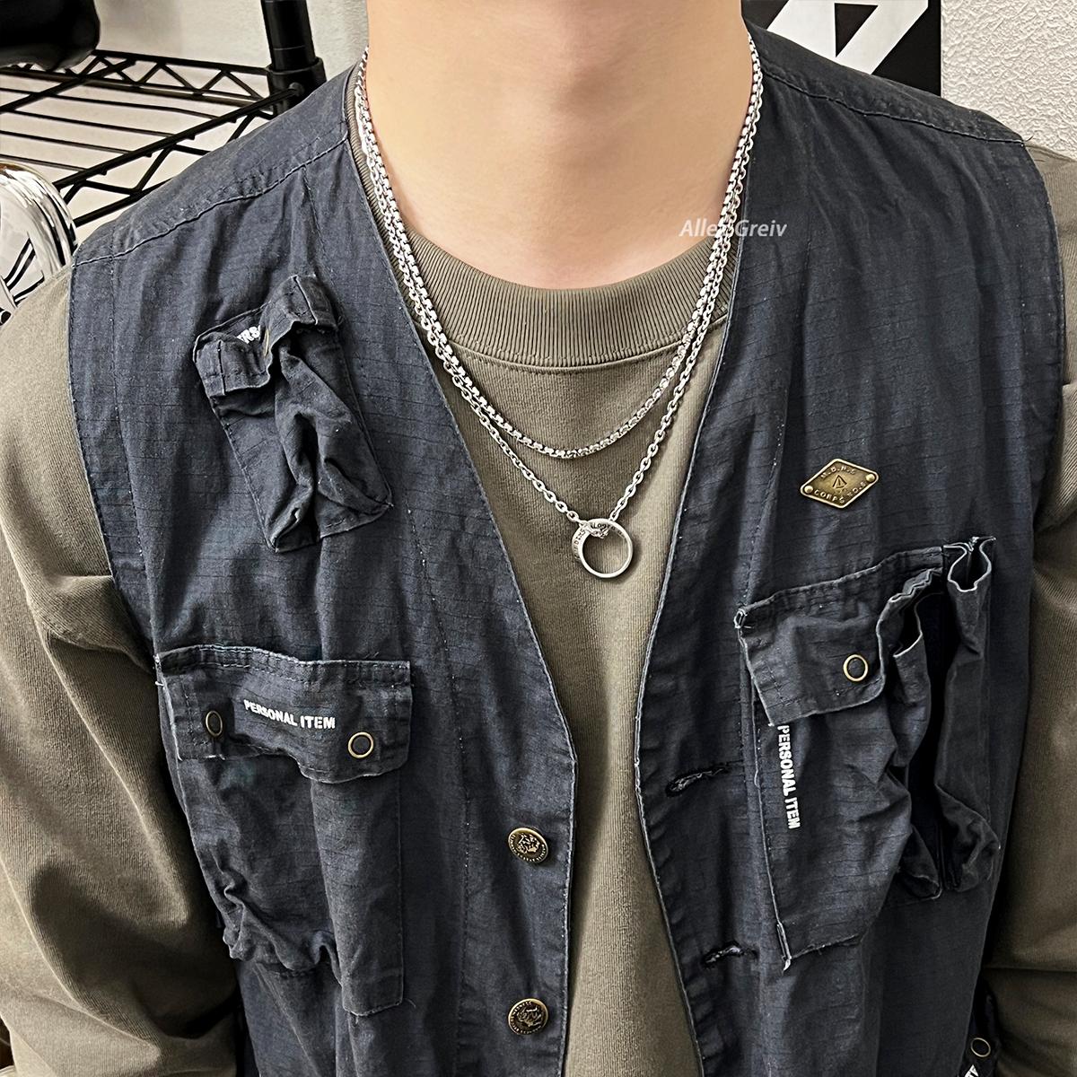 钛钢男士项链小众设计感圆环