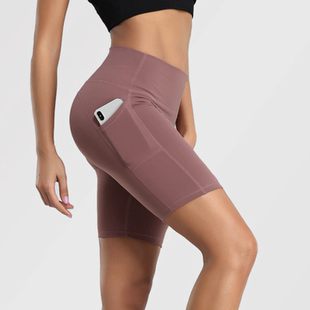 Tight Gym Shorts Hip 打底裤 Pocket Legging臀部运动短裤 女 Side