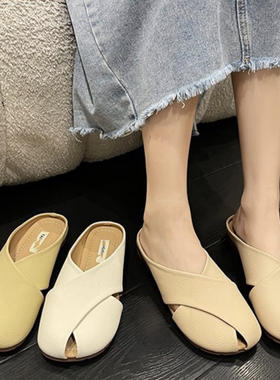 Women s summer Baotou flat sandals欧美女包头平底凉拖鞋