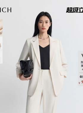 【醋酸】PRICH简约智性抽褶七分袖西装2026夏季新款通勤外套女