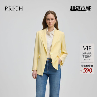 商务通勤外套正装 女 夏季 PRICH时髦休闲戗驳领西装