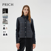 拼接轻薄排骨羽绒服冬保暖短款 PRICH时尚 外套女 90%鹅绒