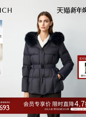 【匈牙利鸭绒】PRICH时尚轻量可拆卸狐狸毛领羽绒服2025冬新款女