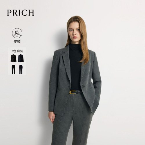 【零染】PRICH简约智性一粒扣西装2026秋新款收腰职场通勤外套女