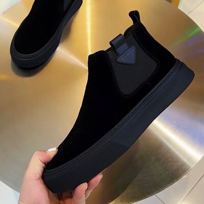 帕达索2025秋冬新款男鞋透气翻毛皮马丁靴高帮一脚蹬230908 AZG