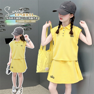 女童运动套装2025夏季新款洋气儿童衣服大童女装短袖时髦女孩夏装