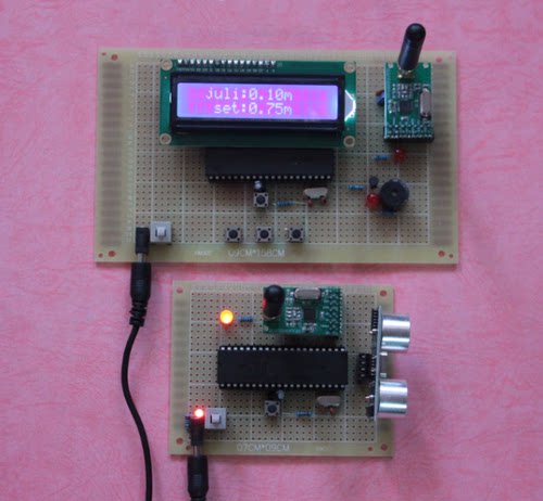 51单片机无线超声波测距仪设计NRF905倒车雷达防撞报警DIY散件