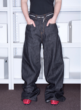 FEAR4FREE 25SS结构立体感阔腿长裤 懒人必囤 丹尼原色经典拖地裤