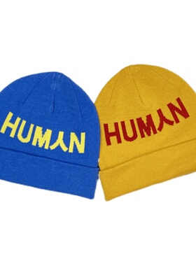NC原创设计 HUM人N系列 针织帽字母保暖时尚百搭潮穿搭毛线帽