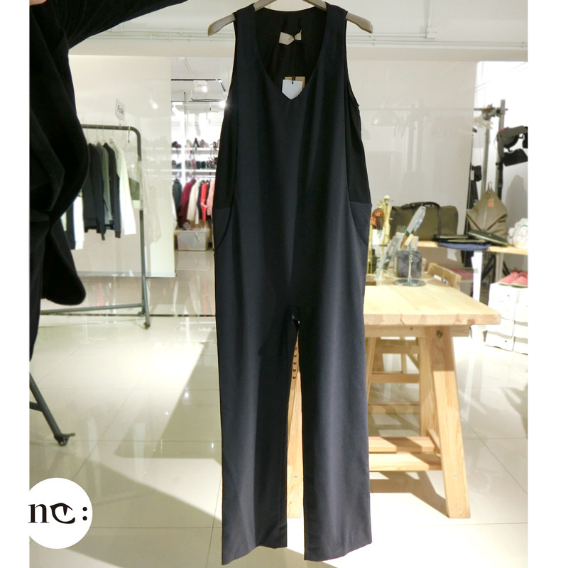 MAISON FLANEUR 法国设计师品牌 MDSU90 黑色显瘦休闲连体长裤