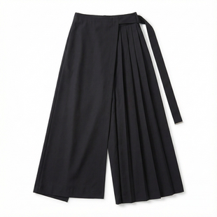 线 K90 黑色百折长裤 山本耀司女装 945