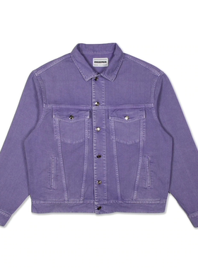 时装周订货 Pasdemer 意大利设计师品牌 新款紫色牛仔夹克