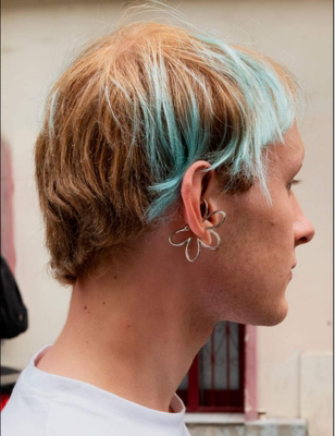 D'HEYGERE 比利时设计师品牌 时尚花朵耳夹925银耳环