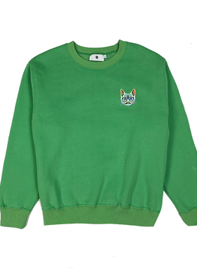 衍生品NC原创Unless系列猫头翠绿色加绒卫衣