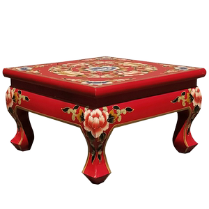 富贵小炕桌小方桌茶几休息茶桌彩手绘中国风可定做实木仿古老家具