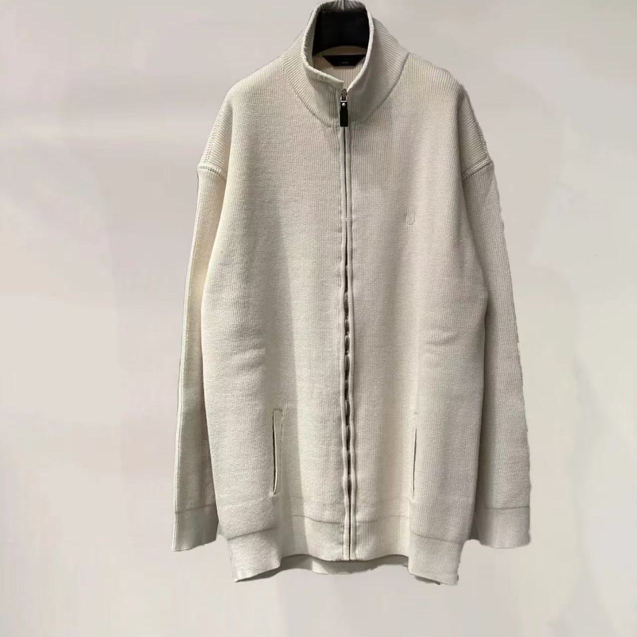 【天花板】巴黎风秋冬潮牌保暖麦穗刺绣LOGO字母羊毛针织夹克外套