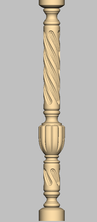精修欧式麻花建模楼梯柱STL圆雕图立体图3D图精雕三轴雕刻图通用