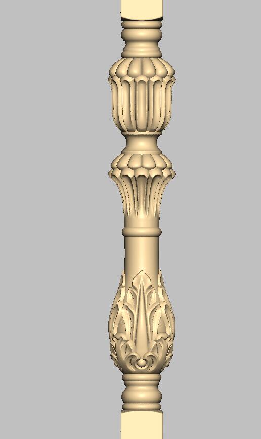 建模精修罗马柱中欧式楼梯柱子STL圆雕图立体三四轴雕刻图通用