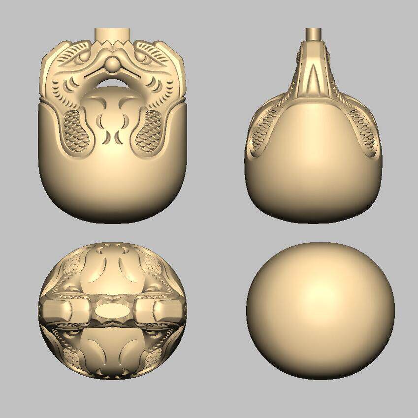 精修木鱼摆件把件木雕木鱼挂件珠2D/3D绘图