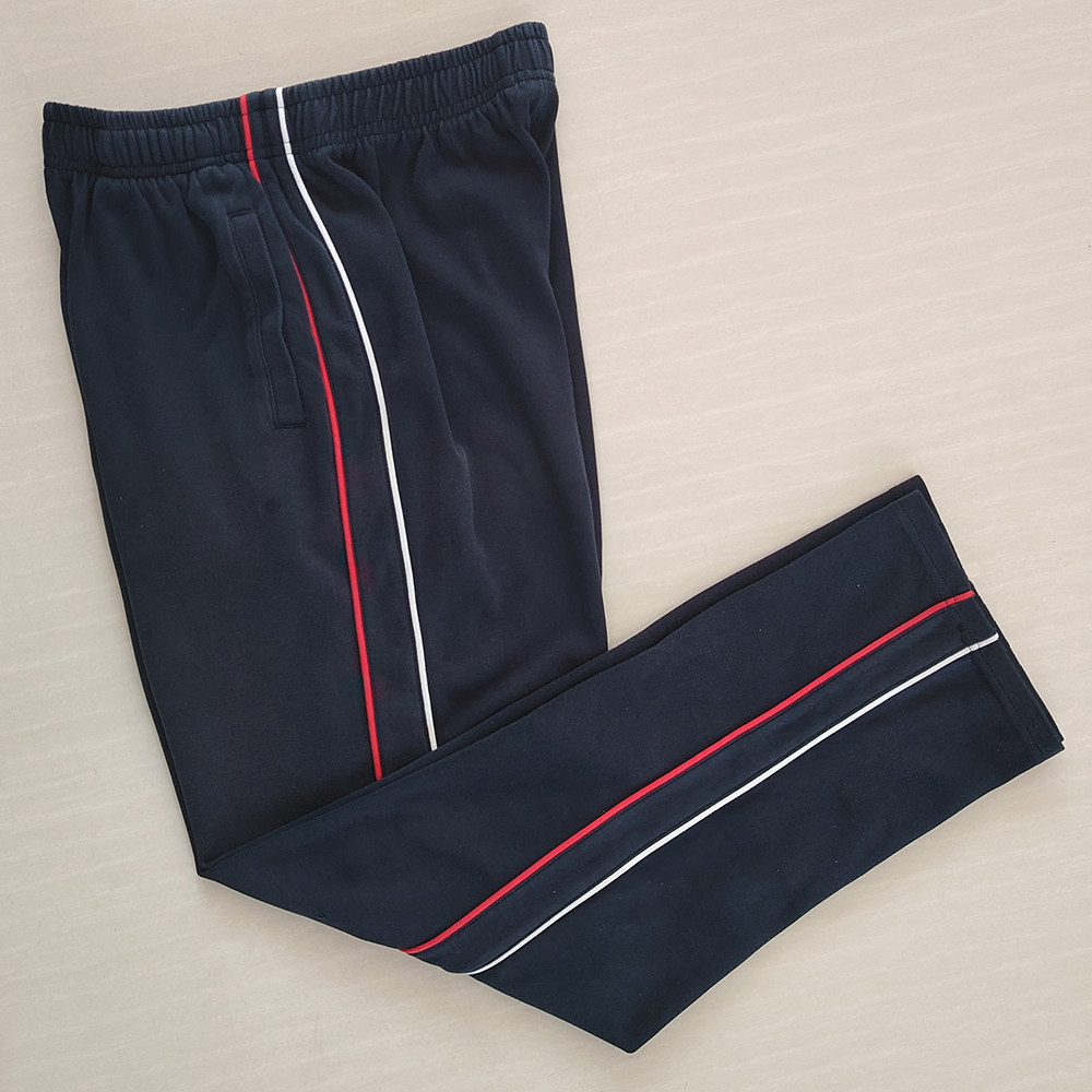 兰州东方学校校服裤子拼红白细杠藏蓝校裤夏季薄款冬款加绒春秋款图片