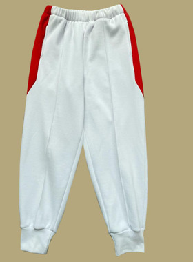 定制北京三亚人大附中校服裤子束脚男女中性大码白色休闲运动校裤