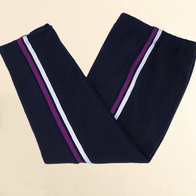 订制两道杠初高中藏青色休闲校服