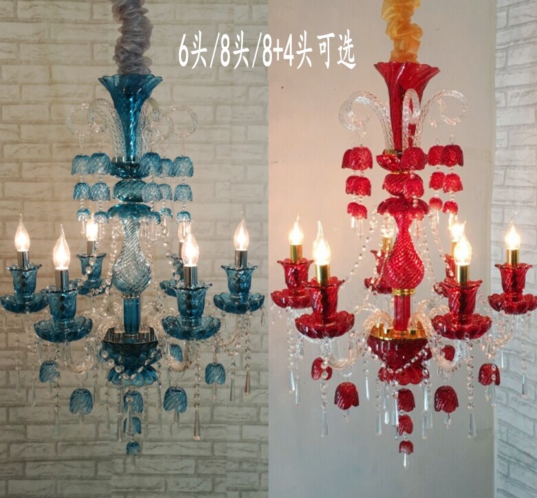 红色客厅卧室水晶吊灯