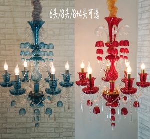 红色客厅卧室水晶吊灯