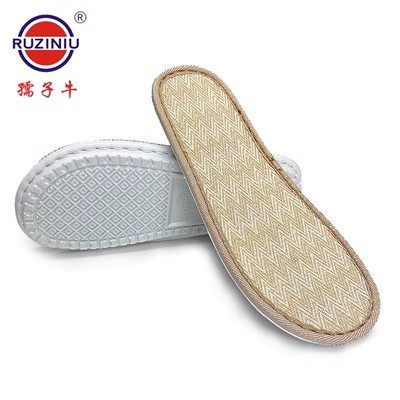 舒心亚麻底pvc防滑拖鞋底孺子牛
