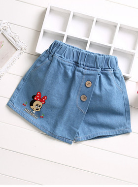 新款儿童牛仔半身裙夏款女童牛仔裙短裤中大童短裤子