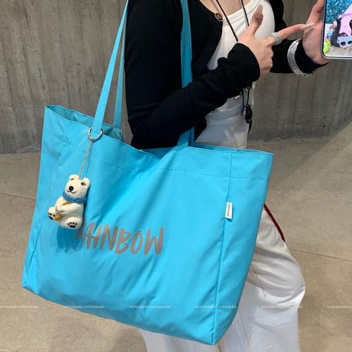 韩系ins风字母印花托特包女