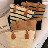 单肩包海边沙滩包水桶包时尚 2026新款 托特包 编织包草包女夏季 法式