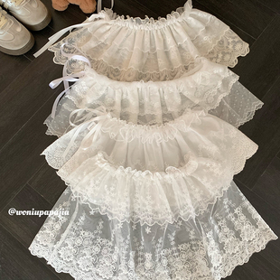 2026春款蜗牛爬爬家白色蕾丝屁帘女高级感叠穿半身裙瘦腰裙帘搭配