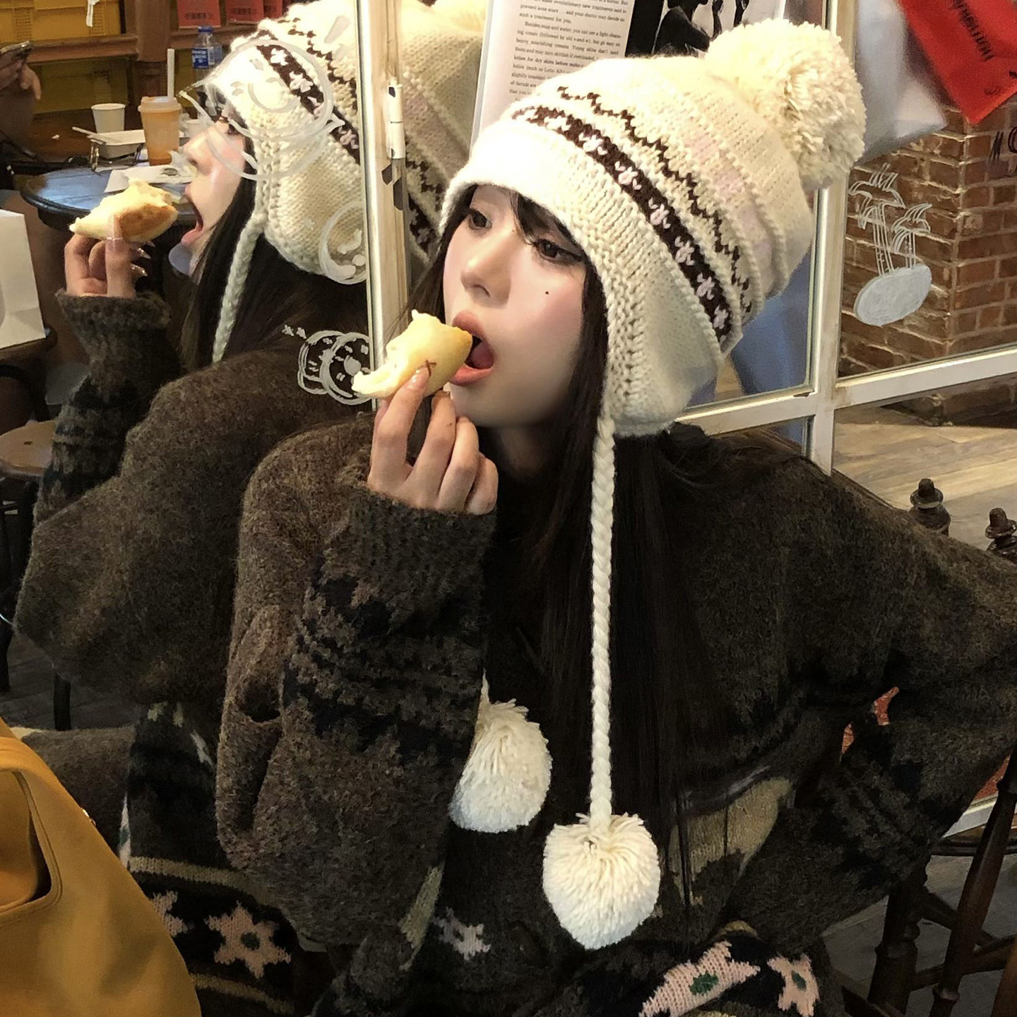 蜗牛爬爬家费尔岛针织帽女冬季包头毛线帽子女冬天保暖护耳雷锋帽,服饰配件/皮带/帽子/围巾,帽子,淘宝优惠券,粉丝福利购,淘宝优惠卷