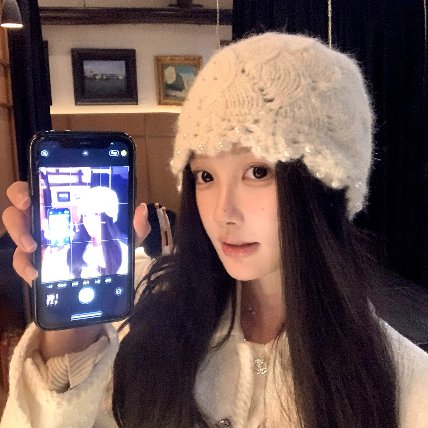 手工编织镂空针织帽女2025新款秋冬季民族风显脸小毛线帽包头帽子