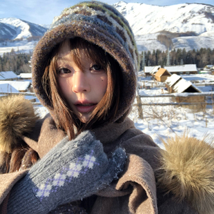 费尔岛针织毛线帽女冬季东北防寒加厚保暖帽子女款冬天护耳雷锋帽