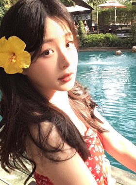 海边度假风仿真扶桑花~甜美发卡