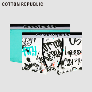 Cotton Republic/棉花共和国2022春夏新款男士棉质印花平角内裤