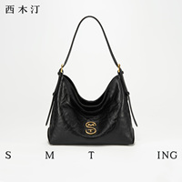 [Celebrity Same Style] Ximuting's Rhapsody Diary Underarm Tote Bag New Women's Bag Light Luxury Single Shoulder Hobo Bag Black