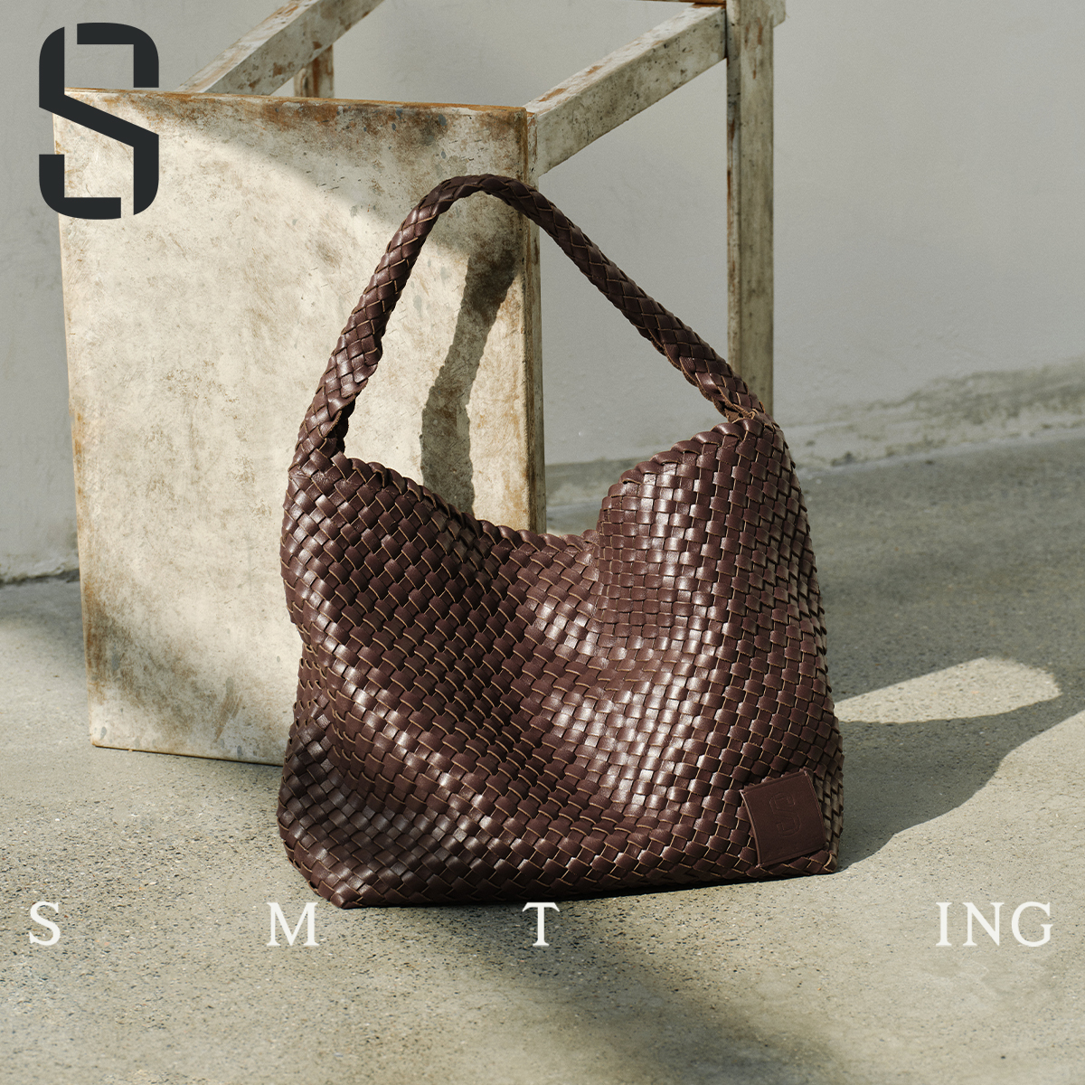 【西木汀】头层牛皮编织包包2025新款女水桶包单肩腋下包包小个子