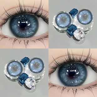 蓝色美瞳半年抛大小直径布偶猫高显色cos隐形眼镜一年抛ws 2片装