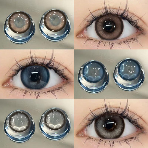 2片装】美瞳半年抛隐形眼镜蓝色年抛女大小直径正品官方旗舰店ws