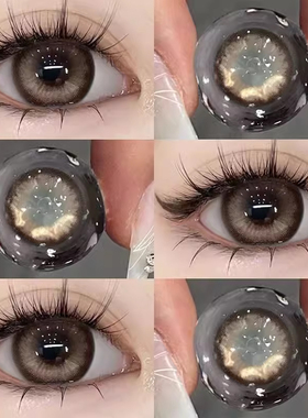 2片装】棕色美瞳月抛大直径隐形眼镜带度数素颜正品官方旗舰店ws