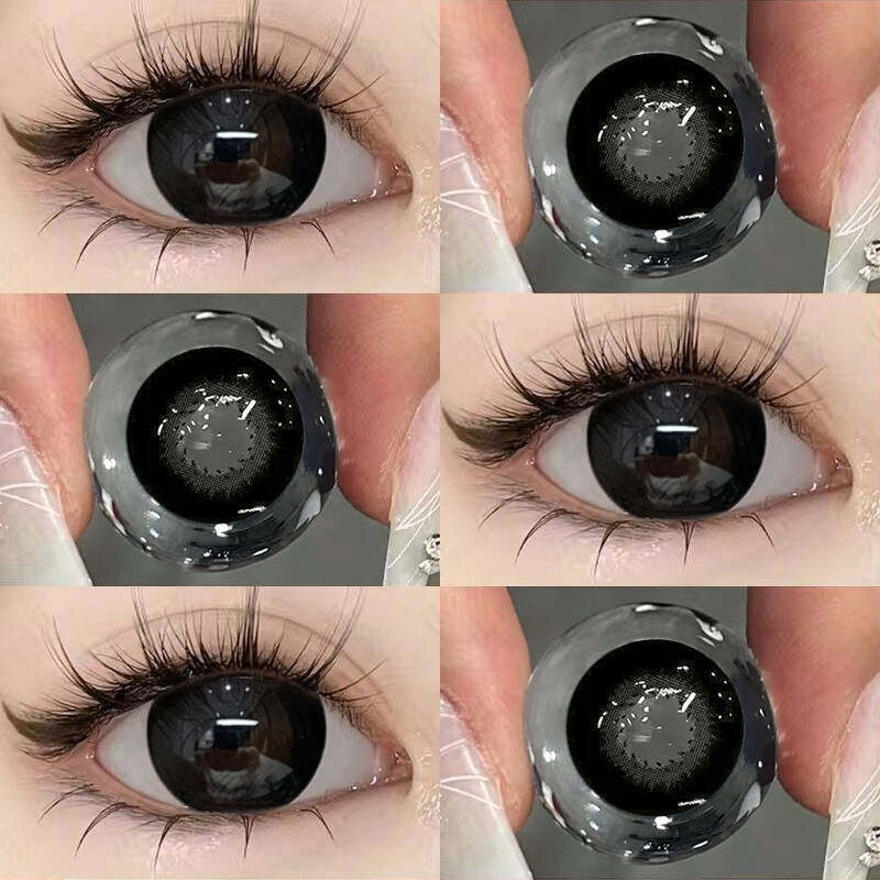 big大黑色美瞳半年抛大美目黑近视隐形眼镜大直径HC官网年抛TN