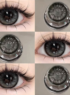 雾面雪山美瞳半年抛大直径黑色一年抛隐形眼镜正品官方HC旗舰店TN